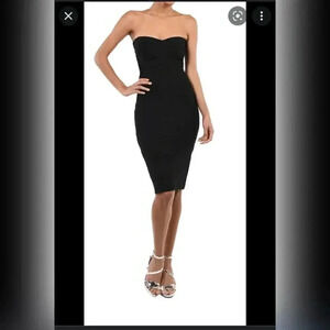 Hervé Leger Black Signature Alayna Strapless Bandage Dress NEW WITH TAG